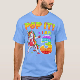 Camiseta Dabbing Unicorn Pop It I'm triears 3er Birthda
