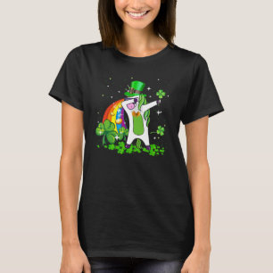 Camiseta Dabbing Unicorn Rainbow Happy St Patrics Day Iris