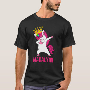 Camiseta Dabbing Unicorn reina personalizada MADALYNN