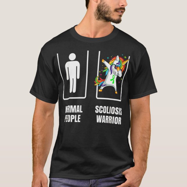 Camiseta Dabbing Unicorn Scoliosis Warrior Survivor (Anverso)