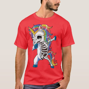 Camiseta Dabbing Unicorn Skeleton T Halloween Girls Dab