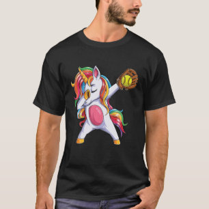 Camiseta Dabbing Unicorn Softball Sport Lover Chica