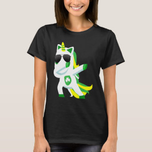 Camiseta Dabbing Unicorn St Patricks Day Chicas irlandeses 