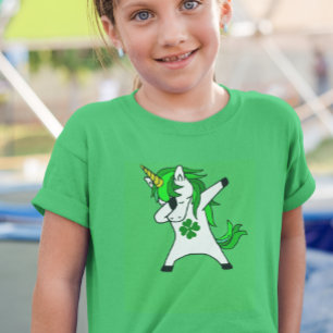 Camiseta Dabbing Unicorn St. Patrick's Day Green Shamrock
