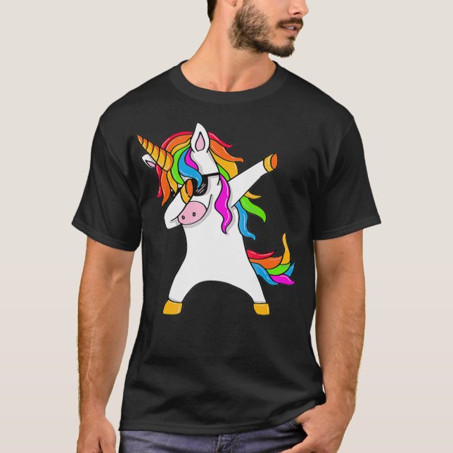 Camiseta Dabbing Unicorn - Unicornio Dab - Unicornio regalo (Anverso)