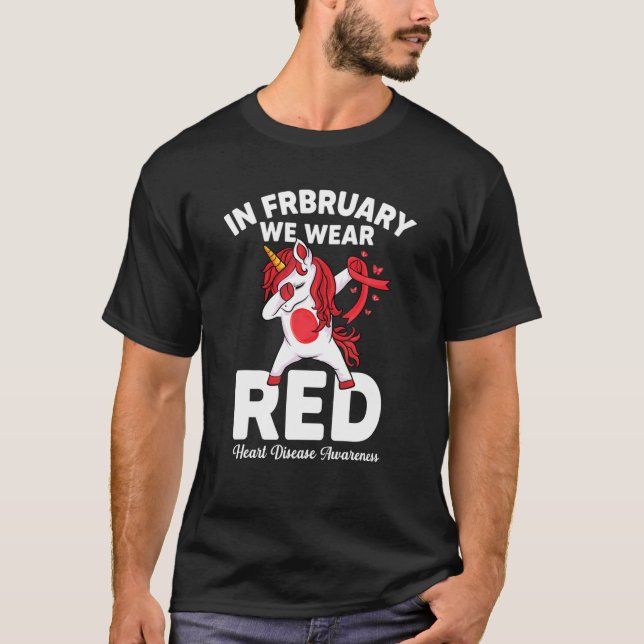Camiseta Dabbing Unicorn Usa Rojo Para Mi Madre Enfermedad  (Anverso)