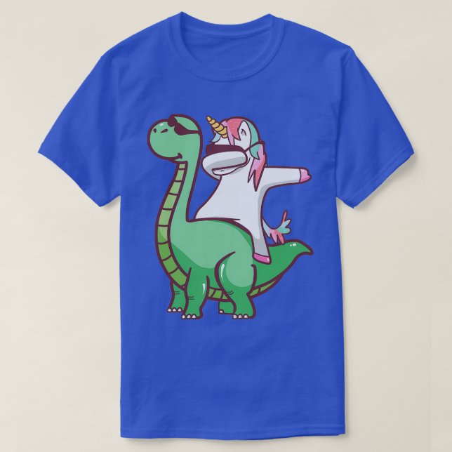 Camiseta Dabbing Unicorn Y Dinosaur T (Diseño del anverso)