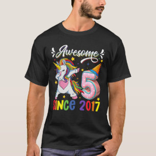 Camiseta Dabbing Unicornio 5.º Cumpleaños Increíble 2017 5