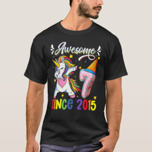 Camiseta Dabbing Unicornio 7 cumpleaños impresionante 2015