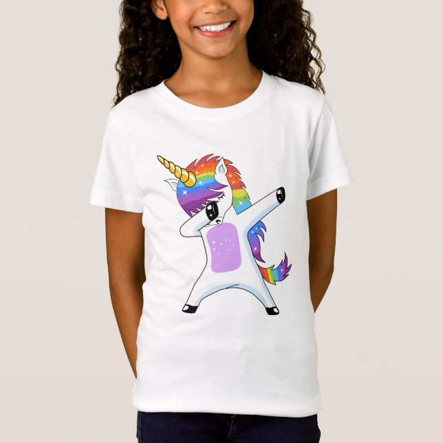 Camiseta Dabbing Unicornio - Bailando regalos de unicornio  (Anverso)