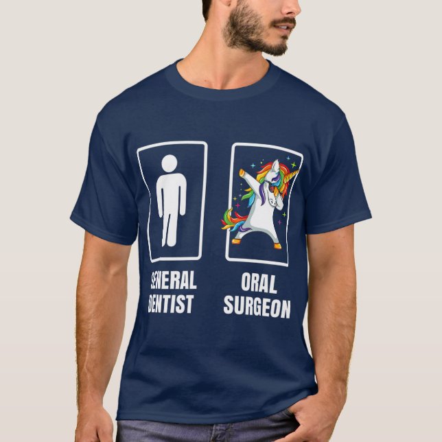 Camiseta Dabbing Unicornio Cirujano Cirugía Oral (Anverso)