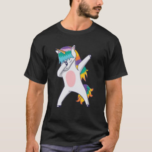 Camiseta Dabbing Unicornio con pelo arco iris Dabbin Dance