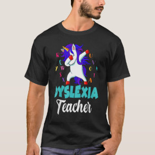 Camiseta Dabbing Unicornio Dyslexia Terapia Dyslexia Teache