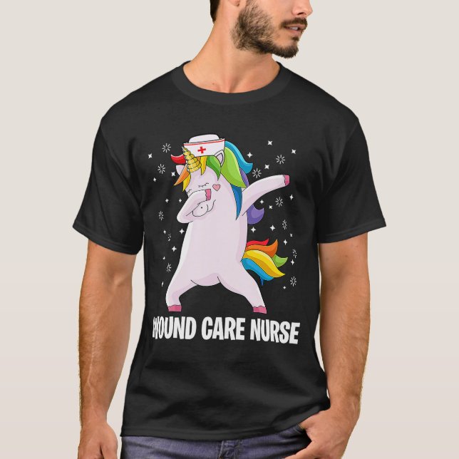 Camiseta Dabbing Unicornio Enfermero De Cuidados De Heridas (Anverso)