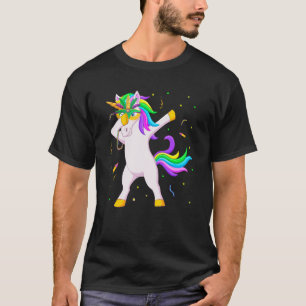 Camiseta Dabbing Unicornio Mardi Gras Máscara Perlas Nueva