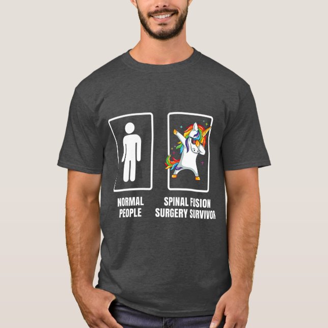Camiseta Dabbing Unicornio Sobreviviente de cirugía de fusi (Anverso)