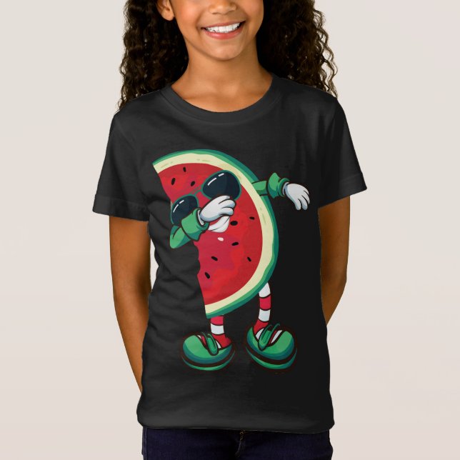 Camiseta Dabbing Watermelon Kawaii Melon Summer Fruit Lover (Anverso)