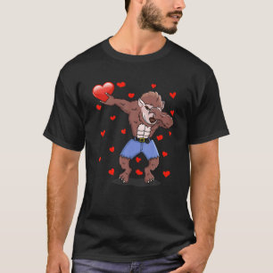 Camiseta Dabbing Werewolf Red Heart Love Día de San Valent