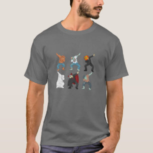 Camiseta Dabbing Werewolf Zombie Vampis Ghost Halloween Co