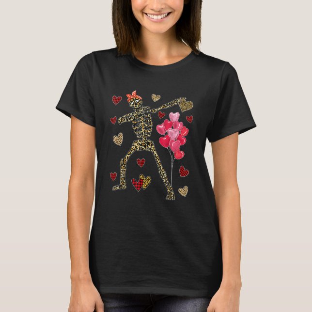 Camiseta Dabbing X ray Skeleton Bow Tie Cute Da Valentine (Anverso)