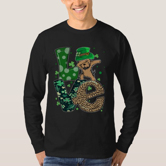 Camiseta Dabbing Yorkie Dog LOVE Shamrock  St Patrick s Day (Anverso)