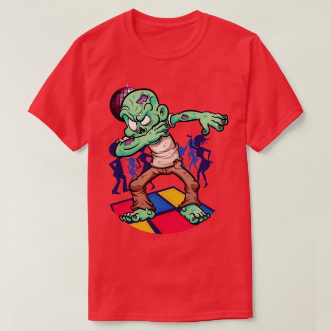 Camiseta Dabbing Zombie Dancing Horror Creatividad Hallowee (Diseño del anverso)