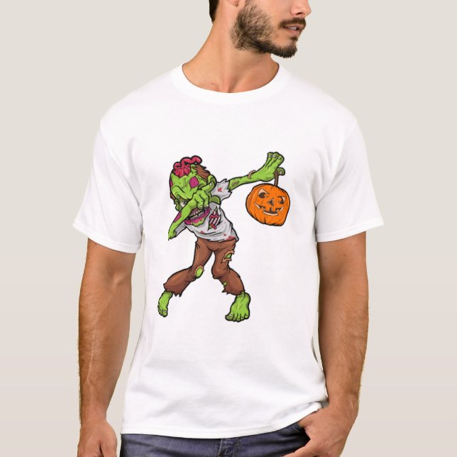Camiseta Dabbing Zombie Halloween Dab Funny Gift design (Anverso)