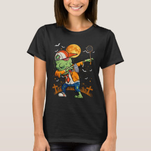 Camiseta Dabbing Zombie Jugando Badminton Halloween Badmint