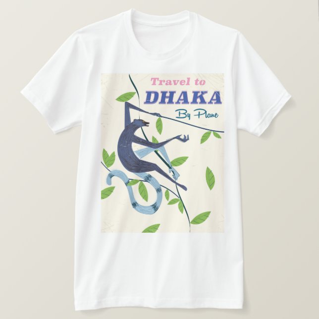 Camiseta Daca, poster de vacaciones de Bangladesh. (Anverso del diseño)