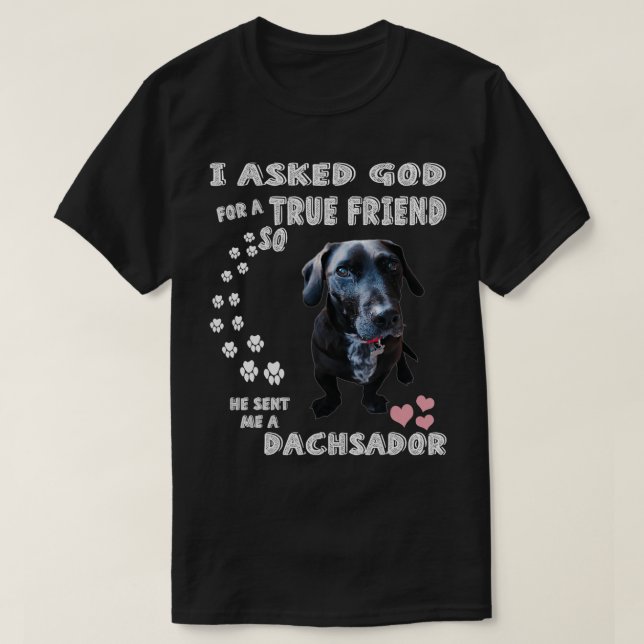 Camiseta Dachsador Dog Lover, Dachshund Lab Mom Dad, Cute D (Diseño del anverso)