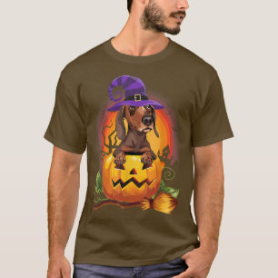 Camiseta Dachshunch Witch Pumpkin Halloween Perro Coste de