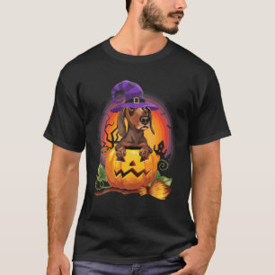 Camiseta Dachshunch Witch Pumpkin Halloween Perro Lover