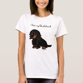 Camiseta Dachshund 3 negro y tan largo haitido