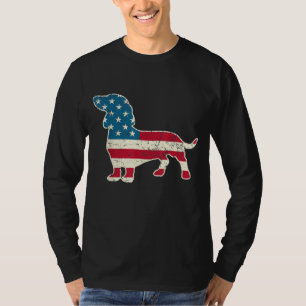 Camiseta Dachshund 4 de julio Perro amante Regalo Hombres M