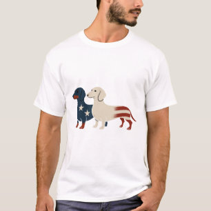 Camiseta Dachshund 4 de julio Perro Lover Hombres mujeres B
