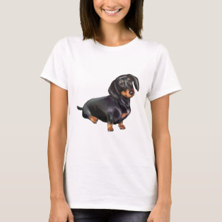 Camiseta Dachshund (A) - Negro y Canela