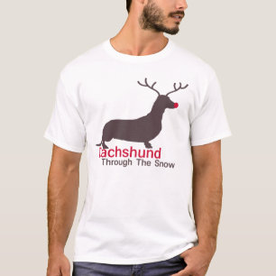 Camiseta Dachshund A Través De La Nieve