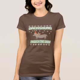 Camiseta Dachshund A Través De La Nieve