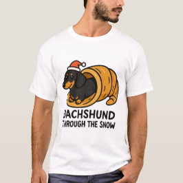 Camiseta Dachshund a Través de la Nieve