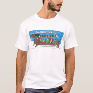Camiseta Dachshund a través de la nieve - navidad divertid