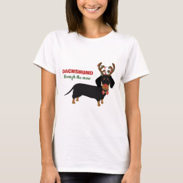 Camiseta Dachshund a través de la nieve Perro de reno Doxie
