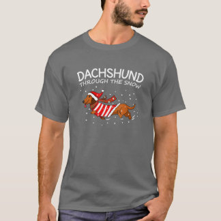 Camiseta Dachshund a través de la nieve Perro divertido chi