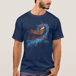 Camiseta Dachshund a través de los Navidades del perro de l