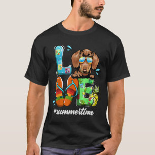 Camiseta Dachshund Ama El Tiempo De Verano Del Perro Gracio