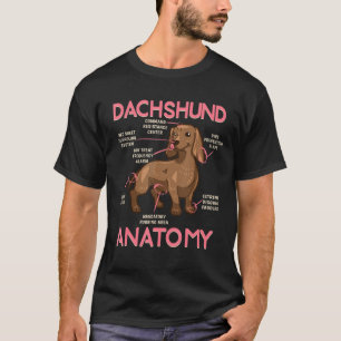 Camiseta Dachshund Anatomy Cute Dog