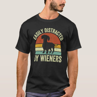 Camiseta Dachshund Antiguo Fácilmente Distraído Por Salchic