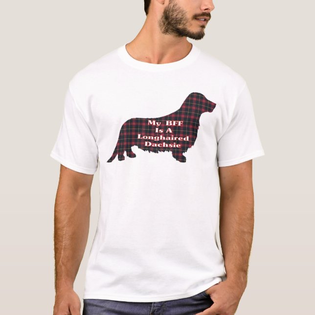 Camiseta Dachshund Aparato BFF de pelo largo (Anverso)