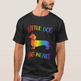 Camiseta Dachshund Arcoíris Perrito Pequeño Corazón Grande