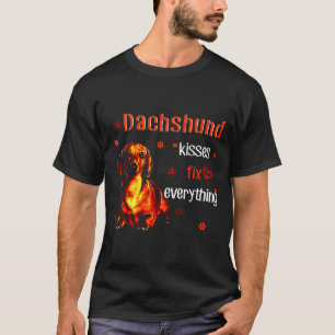 Camiseta Dachshund besa arregla todo