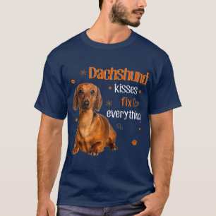 Camiseta Dachshund besa arregla todo el amante del dachshun